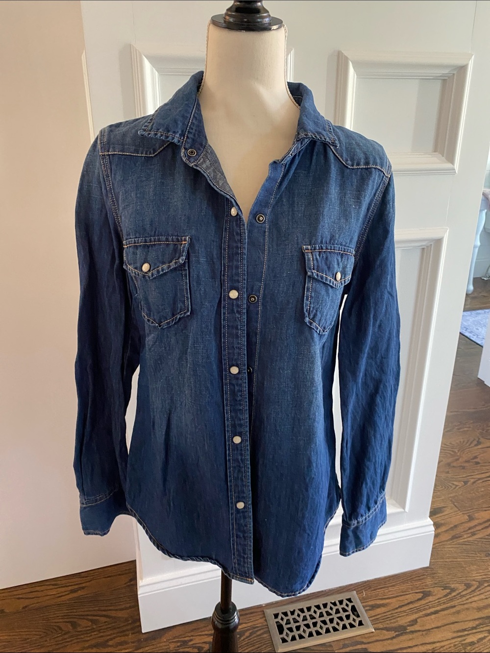 J. Crew Dark Indigo Denim Button-Up Shirt